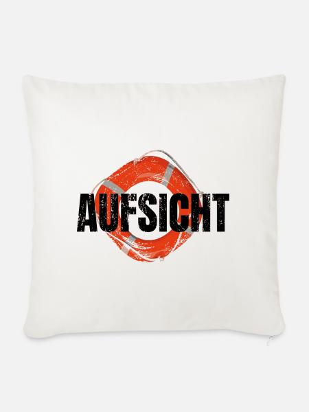Aufsicht! Rettungsschwimmer - Sofakissenbezug 45 x 45 cm - Naturweiß 