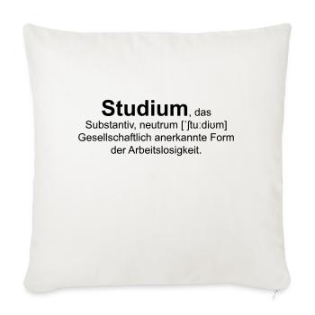 Studium, das - Sofakissenbezug 45 x 45 cm - Naturweiß  - Vorne
