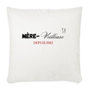 Mère veilleuse depuis 1982 - Housse de coussin décorative 45 x 45 cm - blanc nature - Devant
