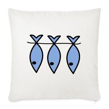 FISH. APRIL FOOLS. HUMOR. SEA. OCEAN - Sofa pillowcase 17,3'' x 17,3'' (45 x 45 cm) - natural white - Front