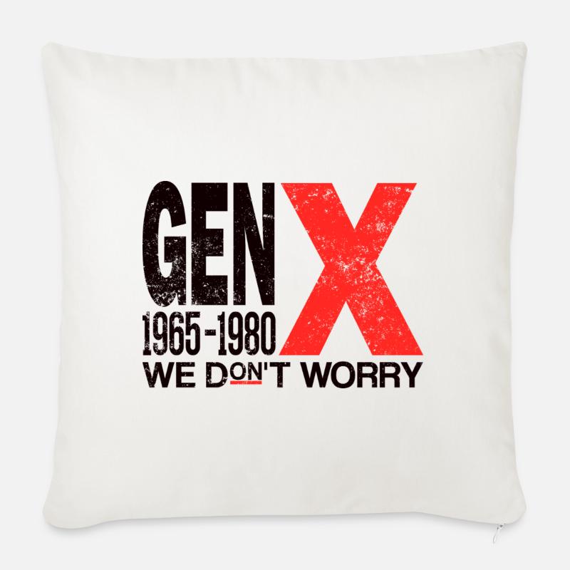 Generation X – Old School & Proud - Sofakissenbezug 45 x 45 cm - Naturweiß