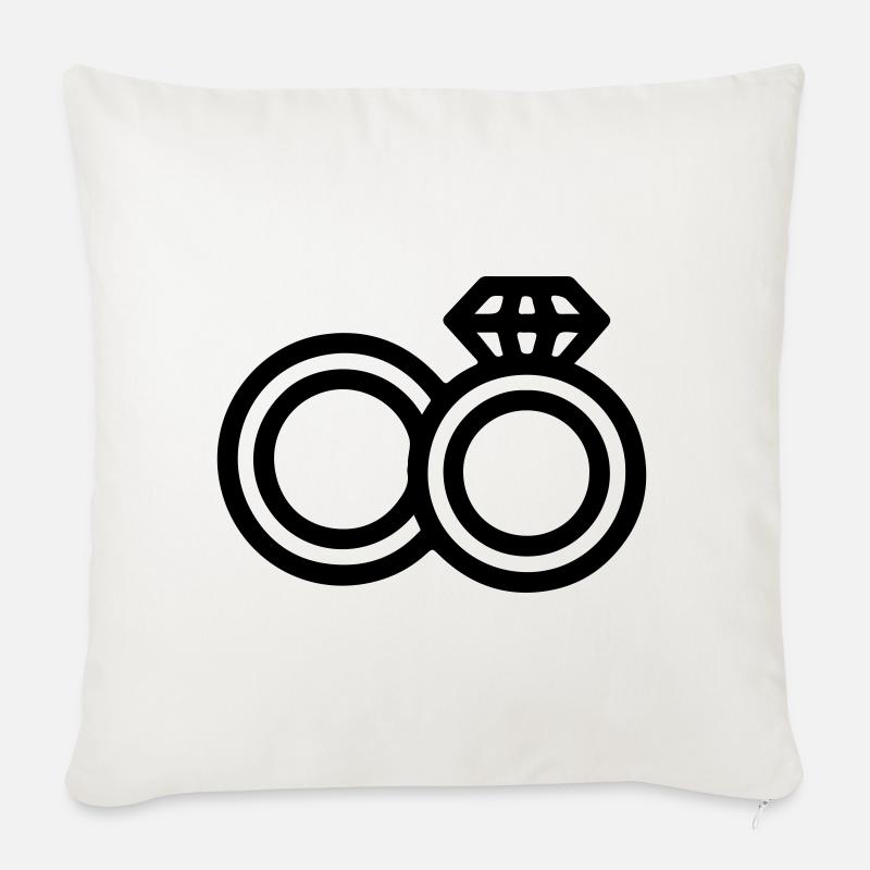 Eheringe Hochzeit - Sofakissenbezug 45 x 45 cm - Naturweiß 