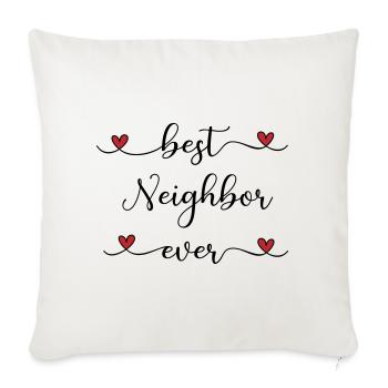 Meilleur voisin - Housse de coussin décorative 45 x 45 cm - blanc nature - Devant
