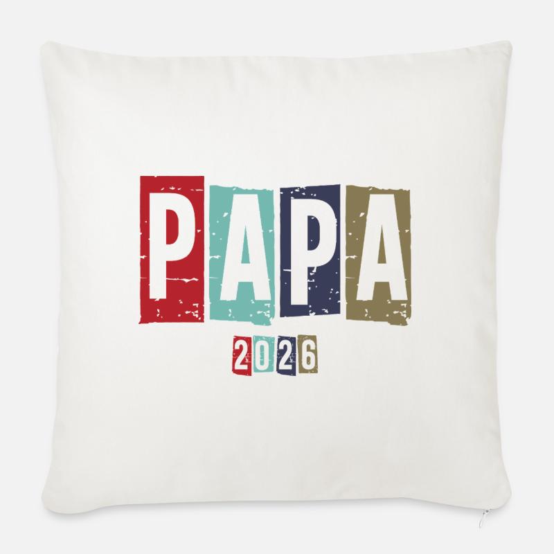 Papa 2026 Vintage - Sofakissenbezug 45 x 45 cm - Naturweiß 
