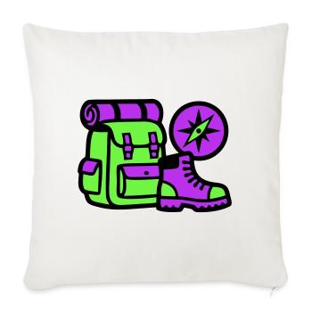 Graphique de boussole pour sac à dos de randonnée - Housse de coussin décorative 45 x 45 cm - blanc nature - Devant