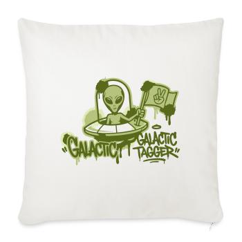 Alien Ufo Graffiti Grafik - Sofakissenbezug 45 x 45 cm - Naturweiß  - Vorne
