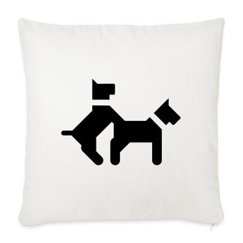 Baise des chiens - Housse de coussin décorative 45 x 45 cm - blanc nature - Devant