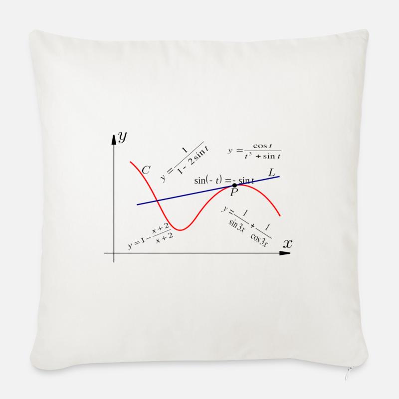 mathématiques - Housse de coussin décorative 45 x 45 cm - blanc nature