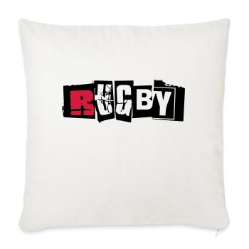 rugby 2 - Housse de coussin décorative 45 x 45 cm - blanc nature - Devant