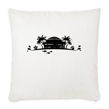 Sommer - Palmen Strand - Sofakissenbezug 45 x 45 cm - Naturweiß  - Vorne