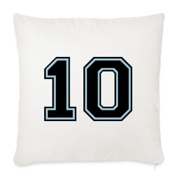 Number 10 (customizable colors) - Sofa pillowcase 17,3'' x 17,3'' (45 x 45 cm) - natural white - Front