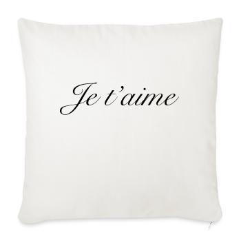 Je t'aime - logo je t'aime sur vêtements - Housse de coussin décorative 45 x 45 cm - blanc nature - Devant
