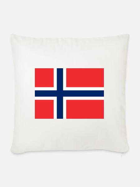 Norwegische Flagge - Sofakissenbezug 45 x 45 cm - Naturweiß