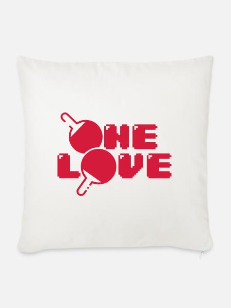 Ping Pong ONE LOVE - Sofakissenbezug 45 x 45 cm - Naturweiß
