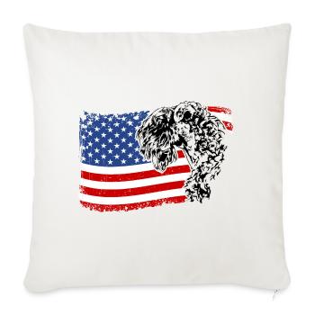 Kerry Blue Terrier America Flag Dogs Wilsigns - Sofa pillowcase 17,3'' x 17,3'' (45 x 45 cm) - natural white - Front