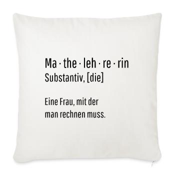 Mathelehrerin Substantiv Definition Mathe Geschenk - Sofakissenbezug 45 x 45 cm - Naturweiß  - Vorne