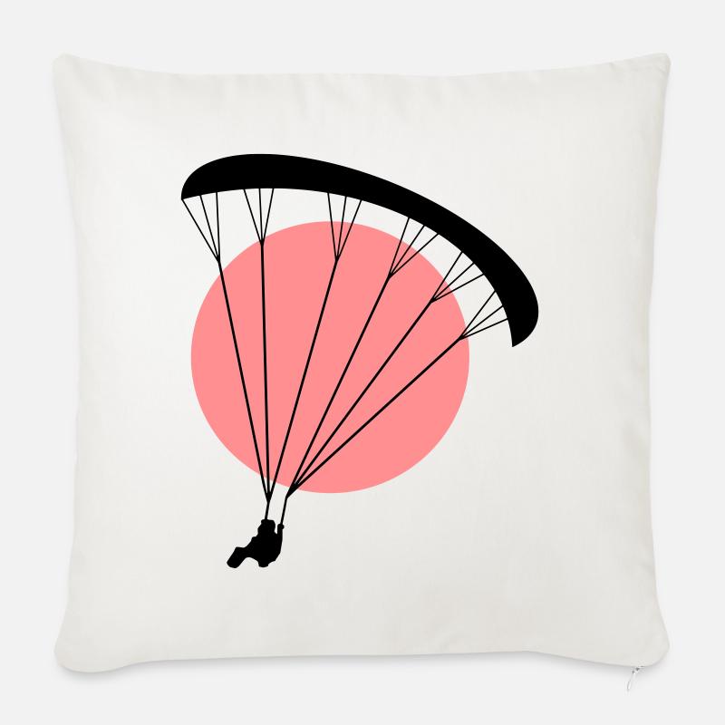 Paraglider Sunset Vektor - Sofakissenbezug 45 x 45 cm - Naturweiß 