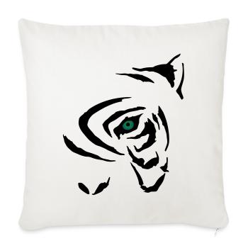 Oeil de tigre Mystérieux Graphique - Housse de coussin décorative 45 x 45 cm - blanc nature - Devant