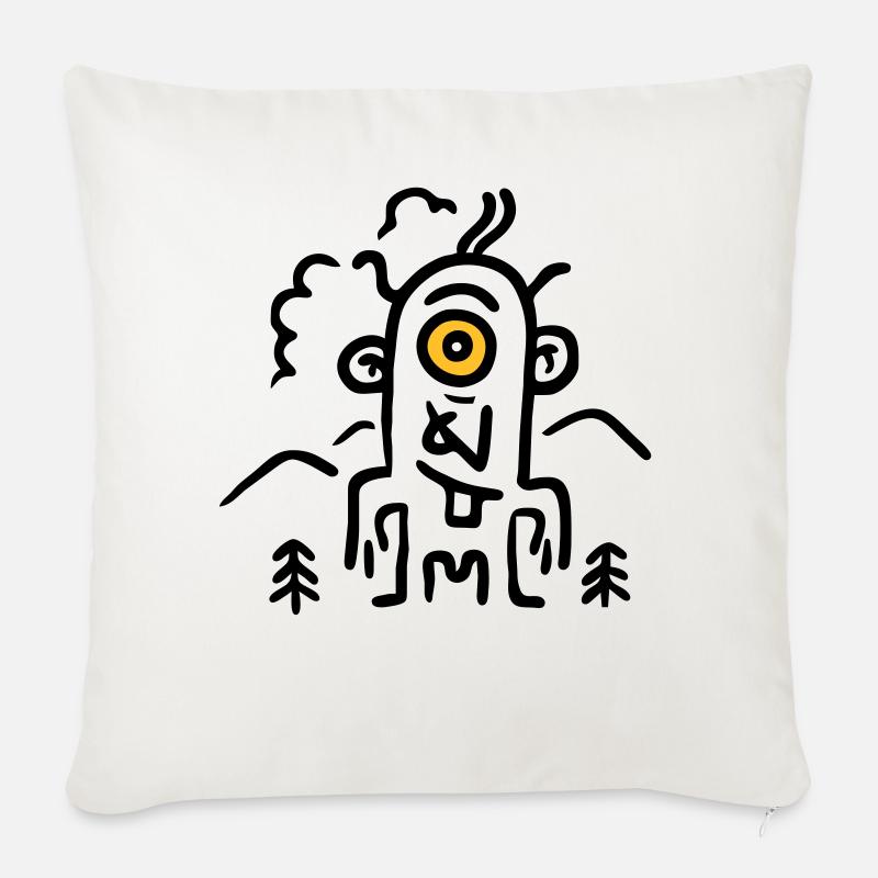 Zyklob minimal - Housse de coussin décorative 45 x 45 cm - blanc nature