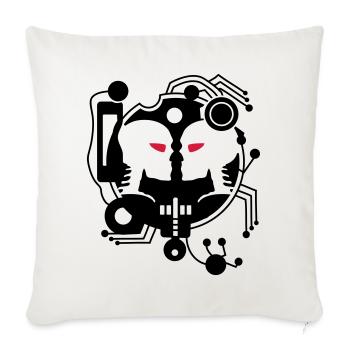 Cyber Love circuit with two cyborgs - Sofa pillowcase 17,3'' x 17,3'' (45 x 45 cm) - natural white - Front