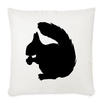 Écureuil avec figure d’ombre de noix - Housse de coussin décorative 45 x 45 cm - blanc nature - Devant