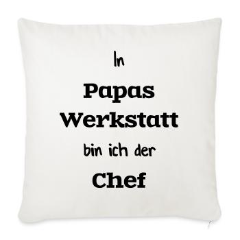 Papa Sohn Heimwerken Werkstatt Handwerk - Sofakissenbezug 45 x 45 cm - Naturweiß  - Vorne