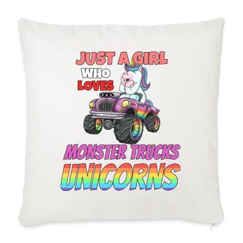 Monster Truck Unicorn Rainbow Child I Gift - Sofa pillowcase 17,3'' x 17,3'' (45 x 45 cm) - natural white - Front