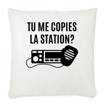 tu me copies la station - Housse de coussin décorative 45 x 45 cm - blanc nature - Devant