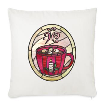 Illustration de chocolat chaud. Confort hivernal. - Housse de coussin décorative 45 x 45 cm - blanc nature - Devant