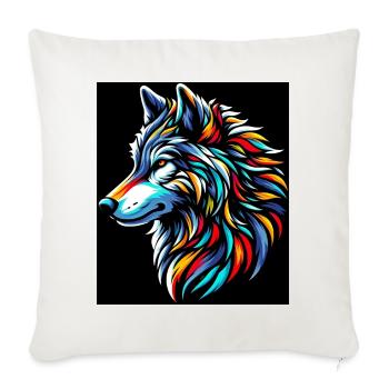Loup - Housse de coussin décorative 45 x 45 cm - blanc nature - Devant