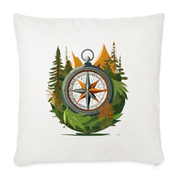 Compass in the forest for adventurers - Sofa pillowcase 17,3'' x 17,3'' (45 x 45 cm) - natural white - Front