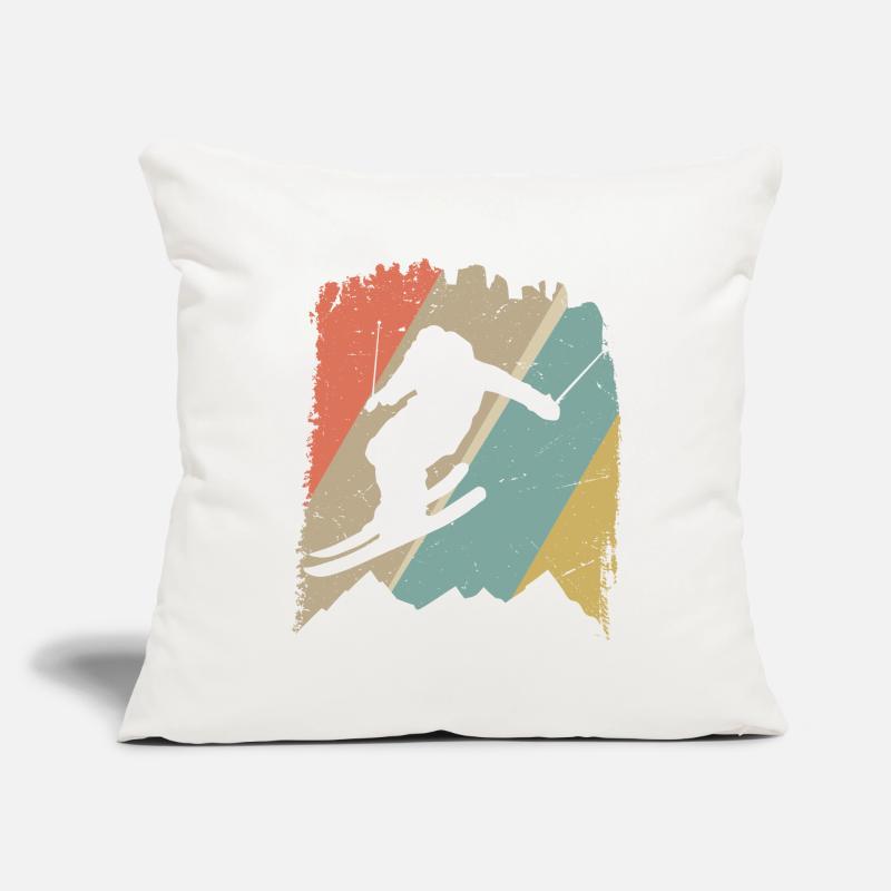 Retro Snowboard Silhouette auf Pastellstreifen Sofakissenbezug 45 x 45 cm