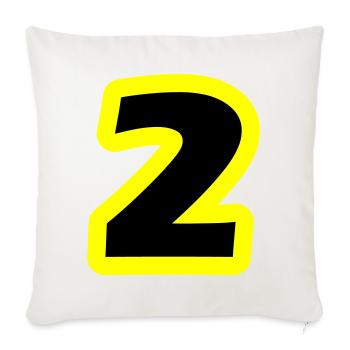 2 Number symbol - Sofa pillowcase 17,3'' x 17,3'' (45 x 45 cm) - natural white - Front