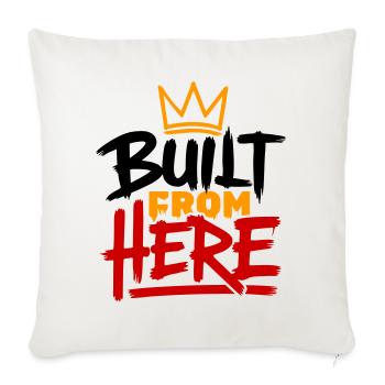 Construction From Here : Expression de fierté et d’authenticité - Housse de coussin décorative 45 x 45 cm - blanc nature - Devant
