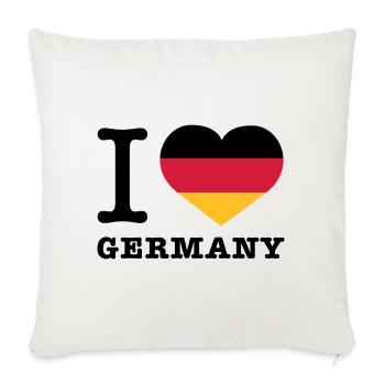 I love Germany | Herz | Heart - Housse de coussin décorative 45 x 45 cm - blanc nature - Devant