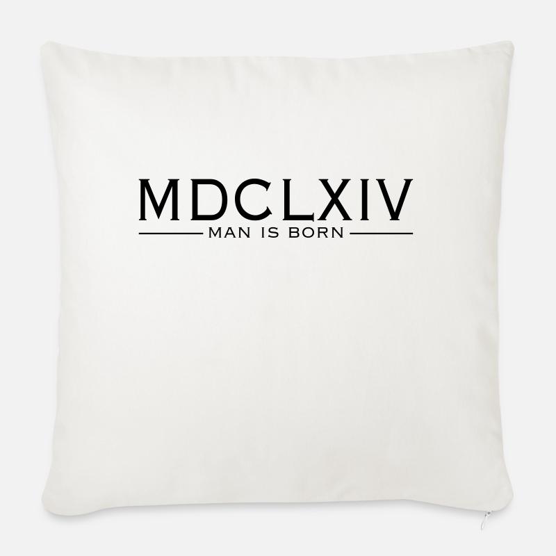 MDCLXIVmanisborn - Sofakissenbezug 45 x 45 cm - Naturweiß 
