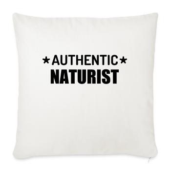 Naturismus / FKK / Nudismus / Naturist - Sofakissenbezug 45 x 45 cm - Naturweiß  - Vorne
