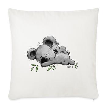 Koala mit Baby - Sofakissenbezug 45 x 45 cm - Naturweiß  - Vorne