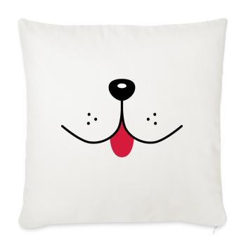 Chien visage drôle chien museau chiens nez bouche - Housse de coussin décorative 45 x 45 cm - blanc nature - Devant