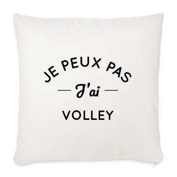 Je peux pas j'ai volley - Housse de coussin décorative 45 x 45 cm - blanc nature - Devant