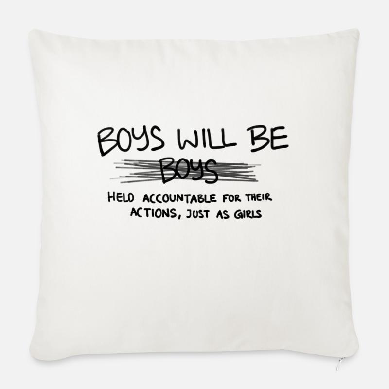 Boys will be Boys - Sofakissenbezug 45 x 45 cm - Naturweiß 