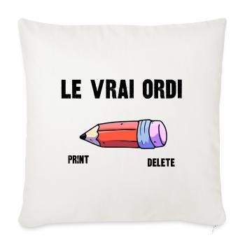 le vrai ordi - Housse de coussin décorative 45 x 45 cm - blanc nature - Devant