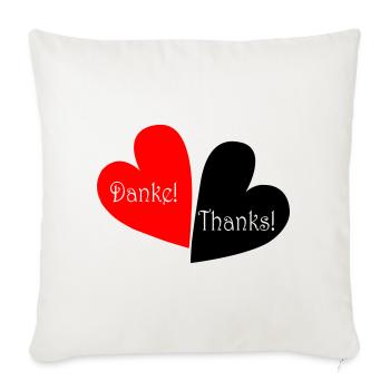 Merci Merci Cœur - Housse de coussin décorative 45 x 45 cm - blanc nature - Devant