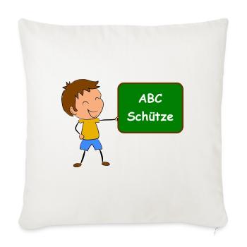 Einschulung ABC Schütze - Sofakissenbezug 45 x 45 cm - Naturweiß  - Vorne
