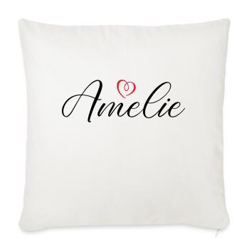 Amelie Name Heart - Sofa pillowcase 17,3'' x 17,3'' (45 x 45 cm) - natural white - Front