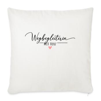 Wegbegleiterin mit Herz - Sofakissenbezug 45 x 45 cm - Naturweiß  - Vorne