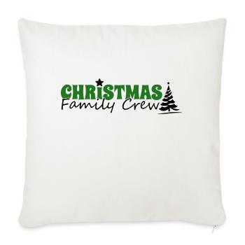 Équipage familial de Noël - Housse de coussin décorative 45 x 45 cm - blanc nature - Devant