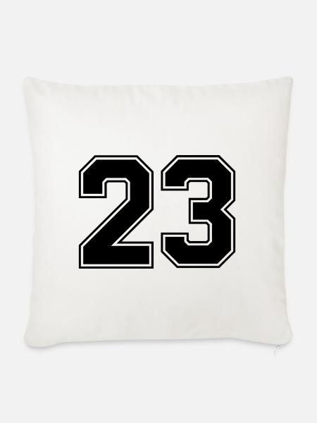 23 Zahl - Sofakissenbezug 45 x 45 cm - Naturweiß