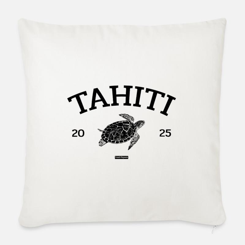 Tahiti - Turtle - French Polynesia - Schildkröte - Sofakissenbezug 45 x 45 cm - Naturweiß 