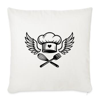 Chef's hat with heart and wings - Sofa pillowcase 17,3'' x 17,3'' (45 x 45 cm) - natural white - Front